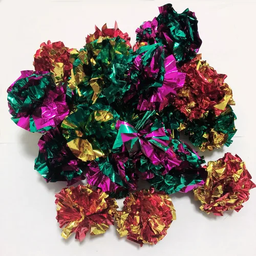 Miniatura 6 de Bolas arrugadas de Mylar originales para gatos, paquete de 6