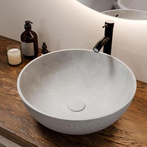 Miniatura 9 de Lavabo de Recipiente 16.5" Lavabos de Baño Vidrio Templado Verde Lavabo de Arte Cuenco Redondo con Combo de Grifo Verde, Lavabo de Encimera