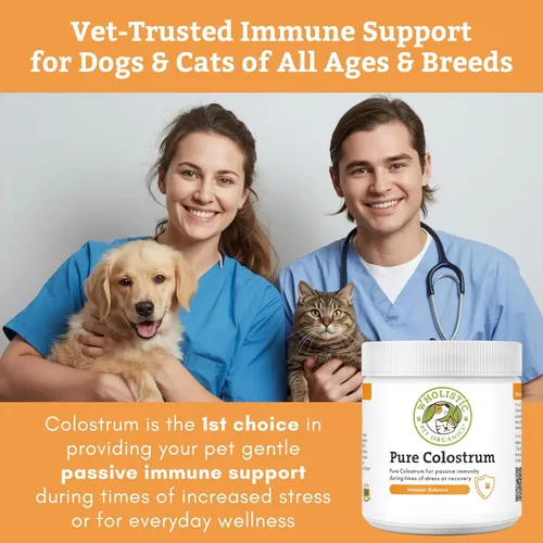 Miniatura 2 de Wholistic Pet Organics Calostro para perros y gatos, calostro bovino en polvo, alivio de alergias para gatos y perros, apoyo inmunológico y alivio