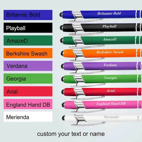 Miniatura 4 de Bolígrafos personalizados con nombre a granel, juego de bolígrafos personalizados, lápiz capacitivo grabado, logotipo, texto, regalo para negocios