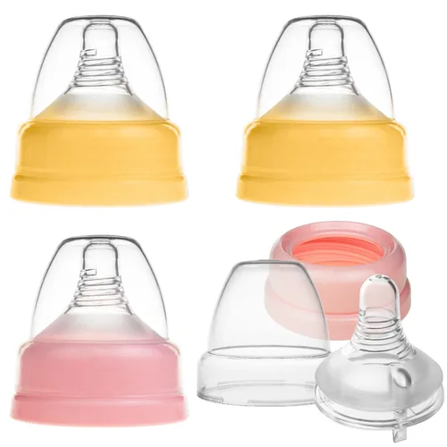 Nenesupply 4 juegos de tapas de anillo de pezón compatibles con biberón Nenesupply, biberón de silicona y biberón de Avent, collar de pezón anti