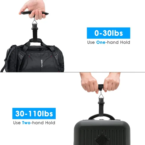 Miniatura 4 de Balanza digital de equipaje de regalo para maleta de viajero Balanza de peso de mano 110lbs