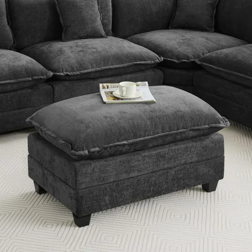 Miniatura 81 de Otomán de Sofá Moderno de Chenille Nube de 35'', Otomán Rectangular para Sofá Seccional Modular, Beige