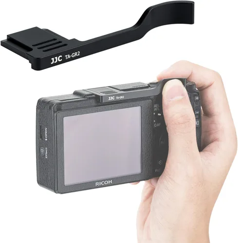 JJC TA-GR2 Thumbs Up Grip para cámara Ricoh GR II, Ricoh GR II Thumbs Grip, GR II Thumbs Up Grip, hecho de aleación de aluminio premium, agarre de