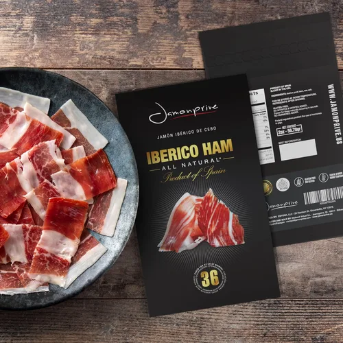 Miniatura 7 de Jamón ibérico español en rodajas (2 onzas) Jamonprive – Jamón español ibérico alimentado con pasto (Pata Negra) sin nitratos ni nitritos, todo