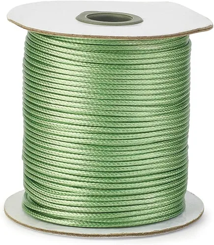 Miniatura 34 de Cheriswelry 90 yardas/rollo de 0.079 pulgadas, cordón encerado negro de poliéster coreano, joyería de cuentas, hilos para manualidades, cuerda
