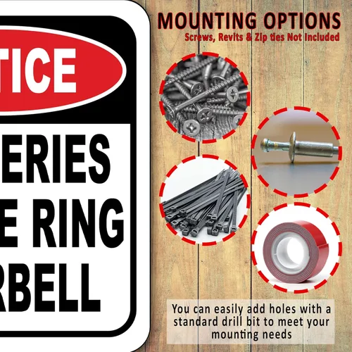 Miniatura 4 de Aviso Entregas Please Ring Doorbell - Letrero compuesto de aluminio de 8.5 x 10 pulgadas, instrucciones de entrega para mis paquetes, compuesto