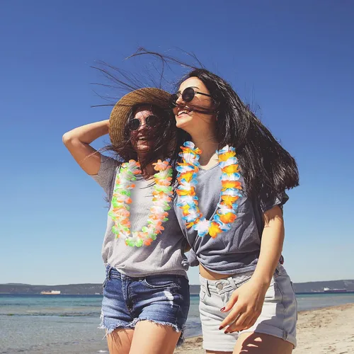 Miniatura 6 de FreshDear 12 unidades de leis hawaianos a granel, leis para fiesta luau, leis hawaianos para adultos, regalos de fiesta en la playa para adultos