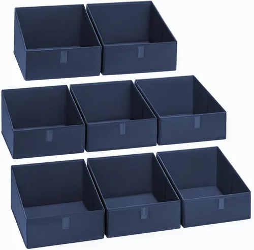 Miniatura 8 de DIMJ Contenedores de almacenamiento trapezoidales para ropa, 4 paquetes organizadores de armario y cestas de almacenamiento, cestas plegables