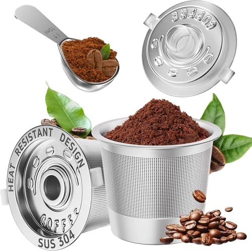 Paquete de 2 cápsulas de café K reutilizables para Keurig 1.0: K Cups de acero inoxidable recargables - Filtros de café reutilizables para máquina
