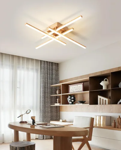 Miniatura 7 de Lámpara de techo moderna Sputnik LED regulable con control remoto, iluminación de techo negra empotrada, lámpara de techo para dormitorio, estudio