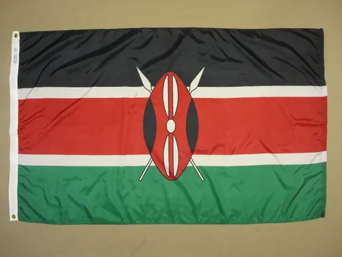 Miniatura 6 de Annin Flagmakers Bandera de Kenia fabricada en Estados Unidos según las especificaciones oficiales de diseño de las Naciones Unidas, 2 x 3 pies