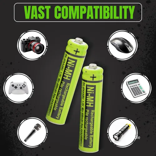 Miniatura 7 de RocketBus 4 paquetes de baterías recargables BK-40AAABU 1.2V 400mAh Ni-MH para el sistema telefónico inalámbrico Panasonic BK40AAABU