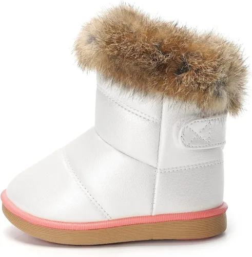 Miniatura 2 de KVbabby Botas de nieve para niños pequeños, con forro de piel sintética, impermeables