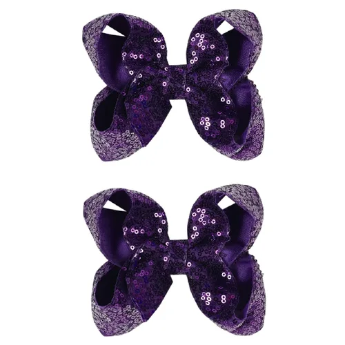 Miniatura 14 de 2 horquillas encantadoras de 5 pulgadas con lazo de hada: pinza de lentejuelas multicolor para niños y adolescentes (negro)