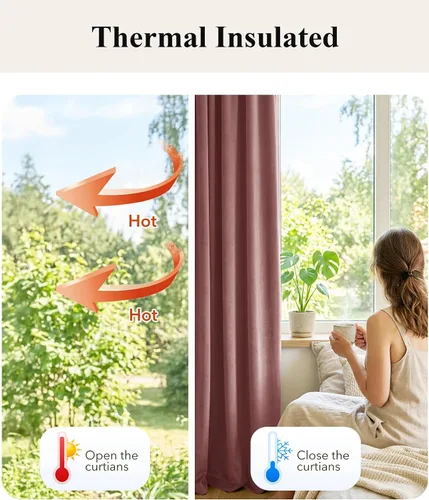 Miniatura 134 de StangH Cortinas de Terciopelo Verde Esmeralda de 96 Pulgadas - Cortinas Opacas de Terciopelo de Lujo Súper Suaves, Elegante Cobertura de Ventana