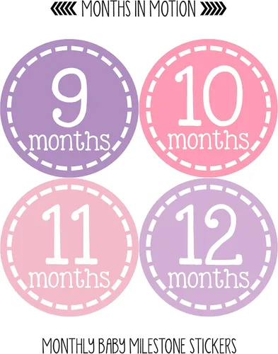 Miniatura 4 de Calcomanías mensuales para bebé, calcomanías de hitos para bebé, calcomanías de niña recién nacida, calcomanías de mes para niña, calcomanías