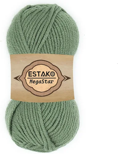 Miniatura 37 de Estako Megastar, 3.52 Oz (100g) de hilo de acrílico 75% y lana 25%, suave, peso grueso voluminoso #5 para crochet y tejer 120 yardas (110m)