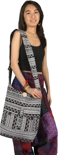 Miniatura 4 de Tribe Azure - Bolso bandolera grande tipo hobo para el hombro, con compartimento, bolsillos funcionales, cremallera, viajes, mercado, manta