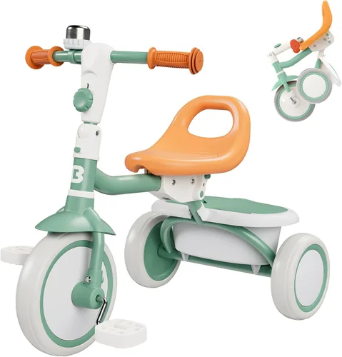 Miniatura 16 de besrey Triciclo para niños pequeños con campana, triciclo para niños de 18 meses a 5 años, triciclo para niños, bicicleta para niños de 1.5 a 5