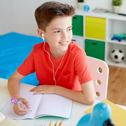 Miniatura 7 de 12 bolígrafos pequeños y bonitos en uno, bolígrafos de gel retráctiles 4 en 1, divertidos bolígrafos de dibujos animados para niños, mujeres