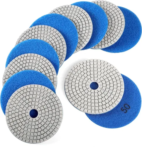 Miniatura 12 de Almohadillas de pulido de diamante de 4 pulgadas con almohadilla de respaldo de 5/8 pulgadas a 11, 12 piezas de almohadillas de pulido de piedra