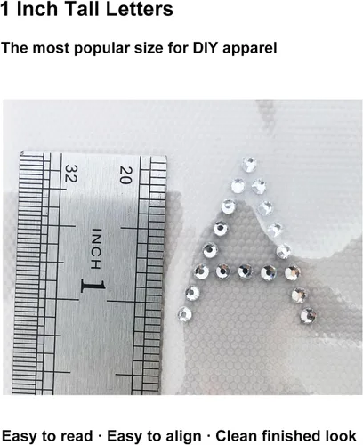 Miniatura 3 de Hotfix - Juego de alfabeto de diamantes de imitación de transferencia, 1 pulgada de alto, A-Z, 130 piezas, 5 juegos de letras para ropa, accesorios