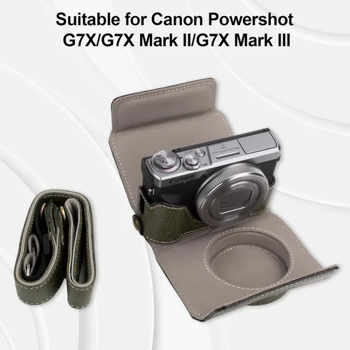 Miniatura 2 de Rieibi G7 X G7X II G7X III - Funda de piel vintage para cámara réflex digital Canon PowerShot G7X G7X Mark II G7X Mark III, funda protectora