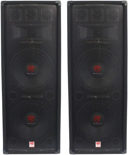 Rockville RSG12.2 - Altavoz PA pasivo doble de 12 pulgadas para DJ/audio profesional de 3 vías y 8 ohmios, 2,000 W pico/1,000 W RMS, gabinete de