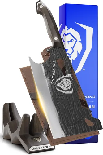 Cuchillo de carnicero Dalstrong Obliterator - 9 pulgadas - Serie Barbarian - Cuchillo premium de acero de alto carbono 7CR17MOV - Mango de madera