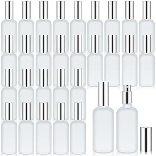 Miniatura 14 de Roshtia 30 Pcs 0.33 oz/ 10 ml Beech Wood Color Glass Spray Bottle Refillable Perfume Atomizer Clear Decorative Empty Bottles with Fine Mist Sprayer