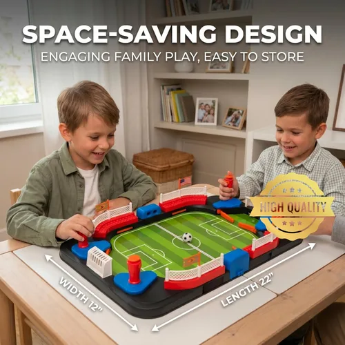 Miniatura 8 de Juguete de fútbol para niños - Juego de futbolín de mesa para niños de 3, 4, 5, 6, 7, 8-12 años - Regalo interactivo de fútbol - Mini juego de mesa