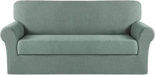 Miniatura 33 de Turquoize Fundas para sofá lavables de 2 piezas, fundas para sofá de 3 cojines, fundas elásticas para sofá con parte inferior elástica, tela
