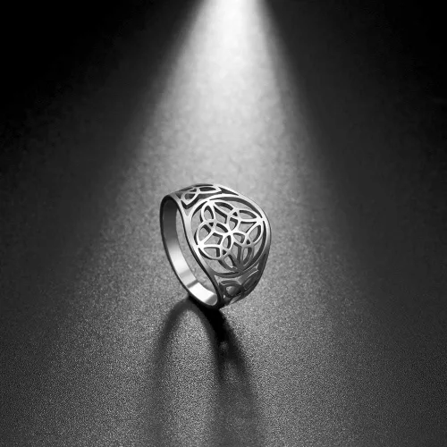Miniatura 21 de TEAMER Anillo de nudo de brujas, amuleto celta de acero inoxidable, joyería vintage para mujer