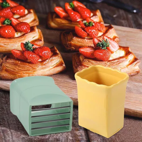 Miniatura 6 de 3 tazas de fresa: taza de rebanadora de frutas para fresa, huevo, plátano, champiñones, pepino, kiwi y ensalada de verduras, cortador de velocidad 3