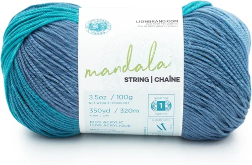 Miniatura 21 de Lion Brand Yarn Hilo Mandala String, Hilo Fingering para Tejer y Crochet, Acoustic, 1 Paquete