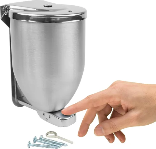 Vollum Dispensador de jabón en polvo, dispensador de jabón de baño de acero inoxidable de 32 onzas con tapa de relleno grande, dispensador de jabón