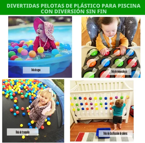 Miniatura 4 de LANGXUN 50 100 200 400 Bolas de Pelotero de Plástico Suave para Niños, Regalo para Cumpleaños de Bebé o Niño Pequeño, Navidad, Pelotero con Tienda