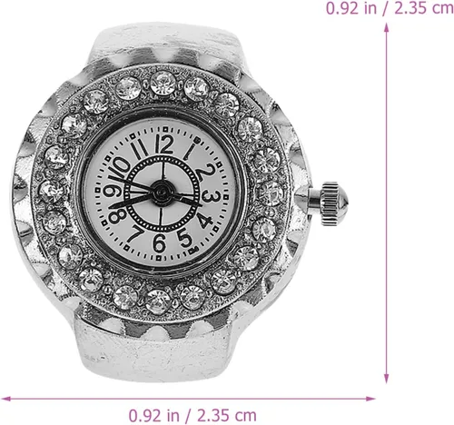 Miniatura 2 de Hemobllo Trend Fashion - Reloj de anillo para mujer, decoración de dedo de diamante, anillo