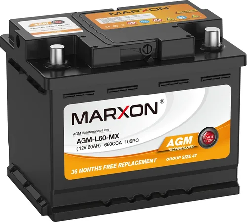 Miniatura 7 de MARXON Grupo 34 Arrancar y detener la batería de coche 12v 55AH 650CCA AGM BCI34 Baterías de repuesto automotrices sin mantenimiento