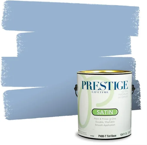 Miniatura 134 de Prestige Paints. - Base y pintura para exteriores en un solo galón, 1 galón. plano, comparable con Sherwin Williams Topsail. SW6799-PCM