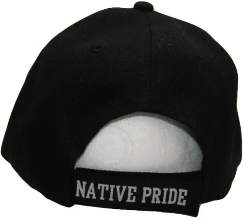 Miniatura 2 de Gorra bordada india negra con diseño de calavera de toro nativo, Multi