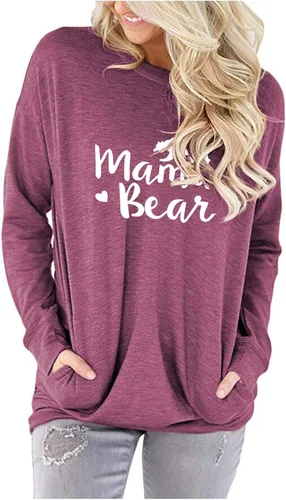 Miniatura 2 de onlypuff Sudaderas tipo túnica con estampado de bolsillo para mujer