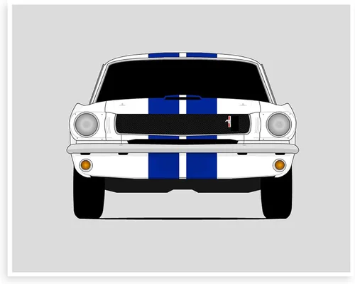 Custom Car Posters Póster hecho a mano compatible con Shelby GT350 Mustang (1965-1966), arte de pared impreso, impresión satinada de 8 x 10 pulgadas
