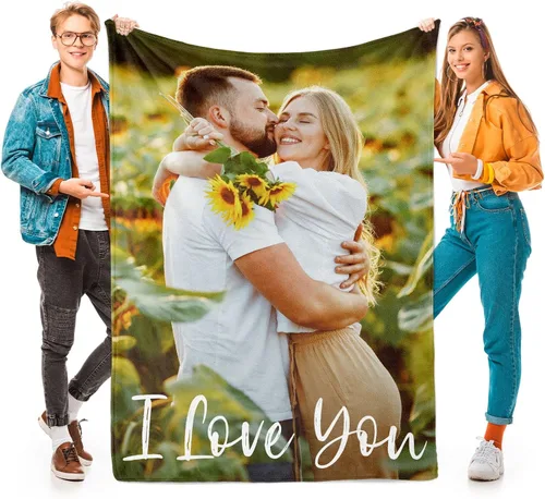 Printwoo Mantas personalizadas con foto, mantas de fotos personalizadas con mi propia foto, mantas personalizadas con imagen, regalos personalizados
