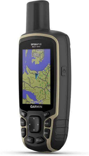 Garmin GPSMAP 65, Dispositivo portátil operado por botón con soporte satelital ampliado y tecnología multibanda, pantalla a color de 2.6",
