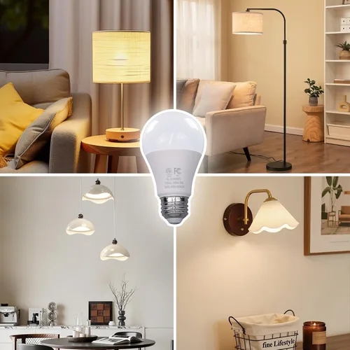 Miniatura 5 de Gupuzm Bombillas LED A19 con control remoto, 800 lm, 9 W, equivalente a bombillas de 60 W, bombilla regulable con control remoto, 3000K-6000K, base