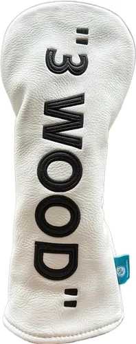 Miniatura 5 de Funda de cuero PU para driver y madera de calle - Blanco con negro, accesorio de golf premium