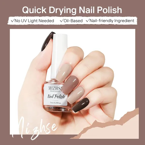 Miniatura 3 de MIZHSE Juego de esmaltes de uñas de secado rápido, 24 colores para otoño e invierno, esmalte de uñas regular, sin gel, secado al aire, rápido, a