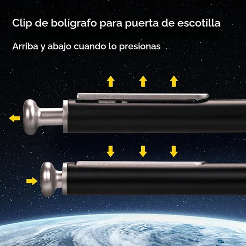 Miniatura 4 de WRITECH Bolígrafos de gel de punta fina: Bolígrafo retráctil de barril metálico premium de 0.7mm con tinta negra, 2 unidades con 2 recargas, sin